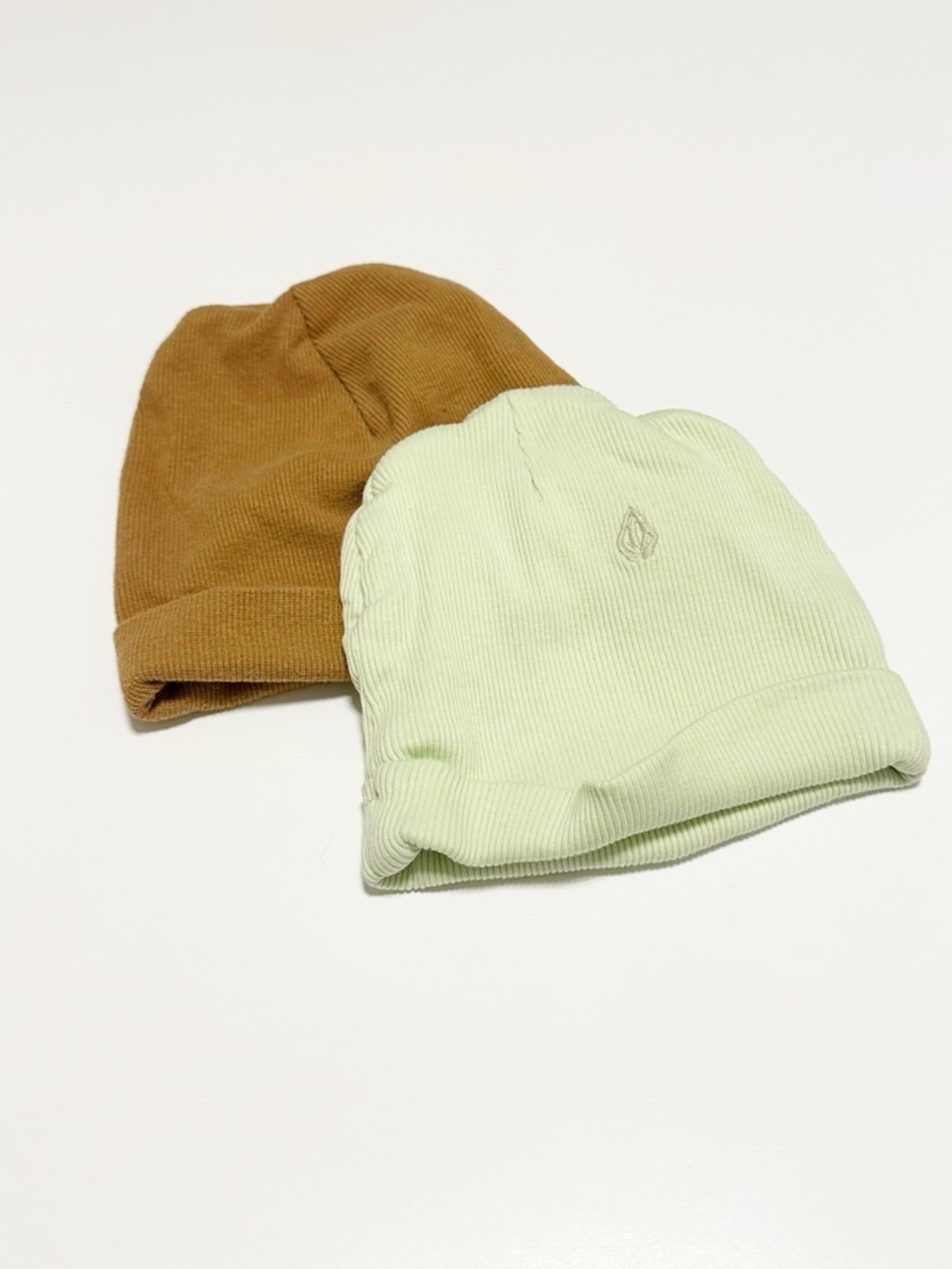 Volcom & Mini Threads Beanie Duo Mint Green Caramel 3T